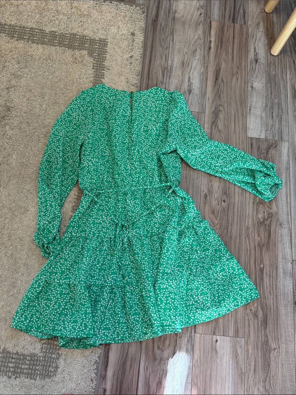 Draper James Green Floral Tiered Long-Sleeve Dress - Picture 4 of 4